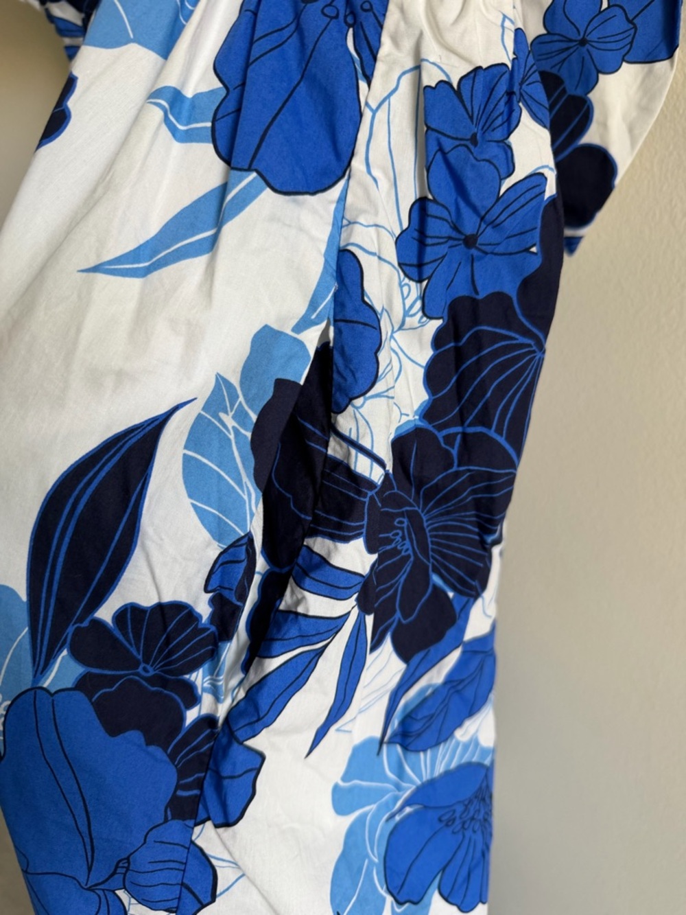 J.Crew Cecily Dress Painted Floral Print Blue Puff Sleeve Maxi Size 12 - Picture 8 of 14